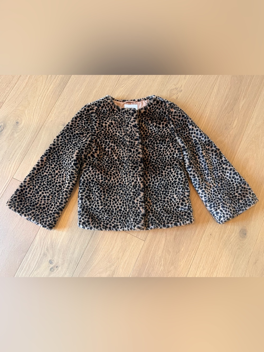 Janie and Jack Leopard-Print Faux Fur Coat in Beige and Black 10-12 NWT